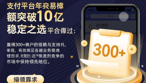 300+商户信赖，易支付年交易额破10亿的稳定之选